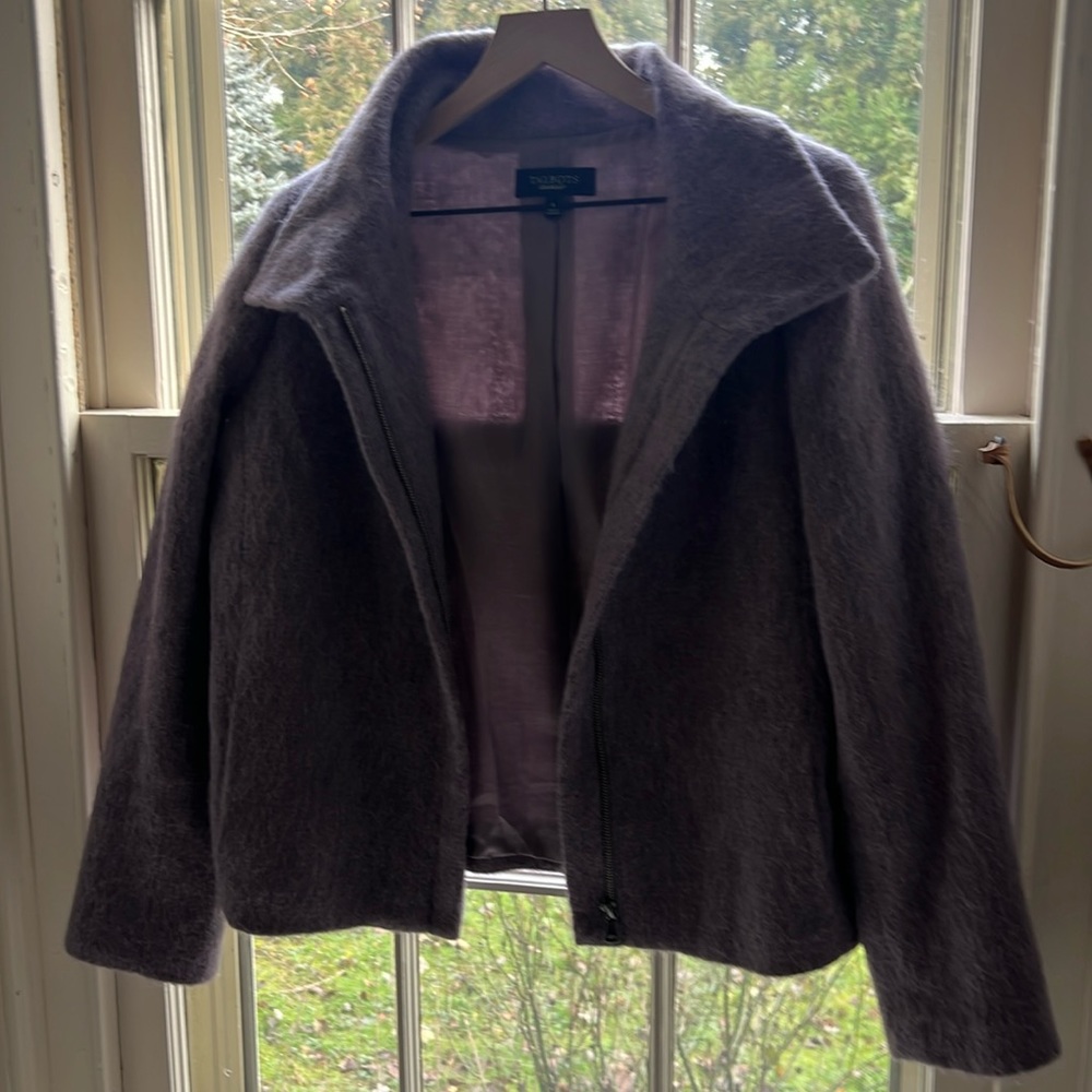 Women’s soft furry like lavender short jacket from Talbots size 6